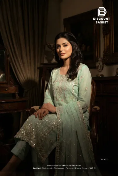 Premium Chiffon Party Dress – Stitched